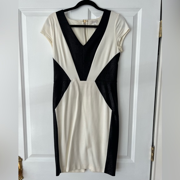 White and black crocodile print Cache dress size 6 - Picture 1 of 4